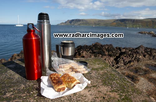 lunch including sausage rolls