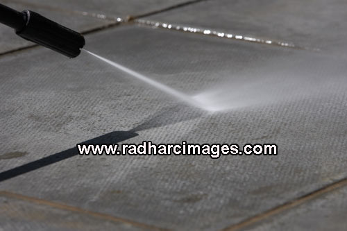 power hosing the patio