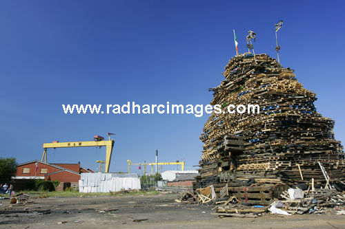 Orangemans day - twelfth - 12th July - 11th night bonfire stack