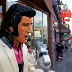 Elvis statue singing on broadway downtown Nashville Tennessee USA
